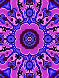 Vibrant Pink and Blue Psychedelic Mandala Rug