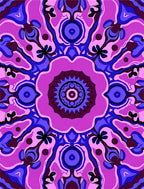 Vibrant Pink and Blue Psychedelic Mandala Rug