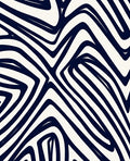 Deep Blue Abstract Overlapping Lines Rug