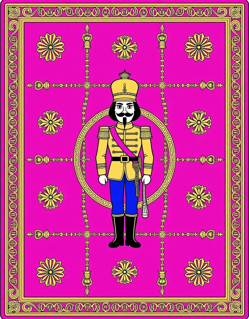 Vibrant Pink Royal Guard Medallion Rug
