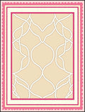Pink Beige Interlocking Chain Border Rug