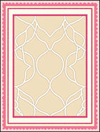 Pink Beige Interlocking Chain Border Rug
