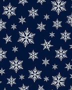 Winter Snowflakes Navy Blue Rug