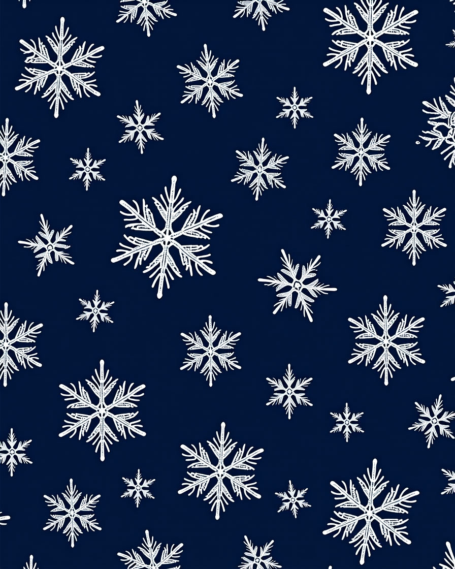 Winter Snowflakes Navy Blue Rug