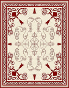 Crimson Floral Medallion Cream Rug