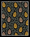 Golden Taupe Egg Leaf Folk Art Rug