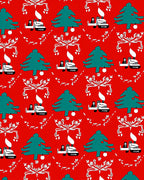 Red Christmas Tree Car Garland Rug