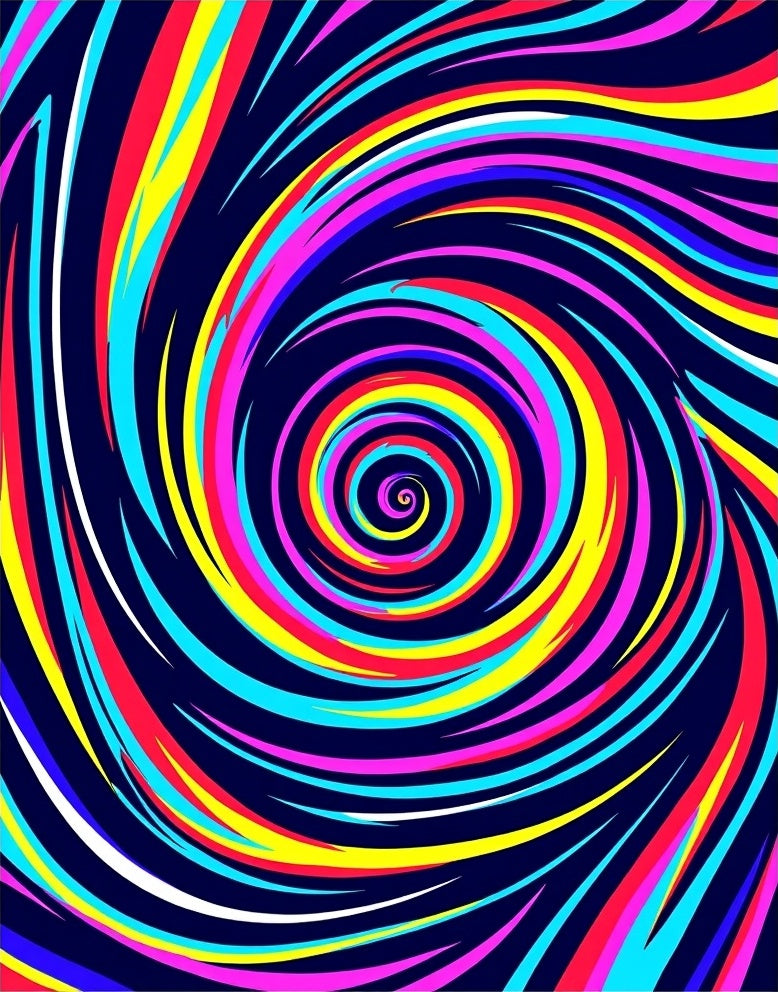 Vibrant Swirl Neon Abstract Rug