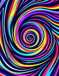 Vibrant Swirl Neon Abstract Rug
