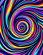Vibrant Swirl Neon Abstract Rug
