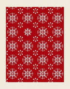 Red White Snowflake Christmas Fabric Rug