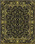 Golden Swirls Floral Border Rug
