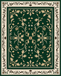 Emerald Swirl Floral Medallion Rug