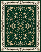 Emerald Swirl Floral Medallion Rug