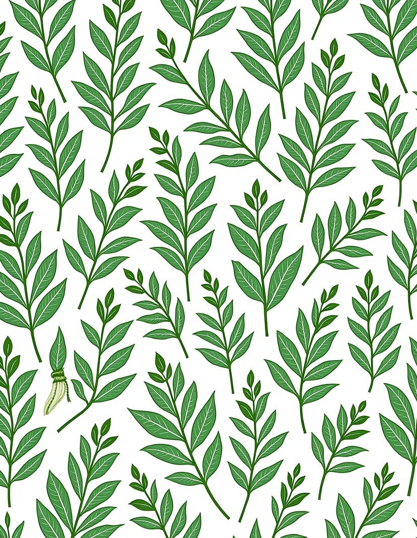 Verdant Green Foliage Branches Rug