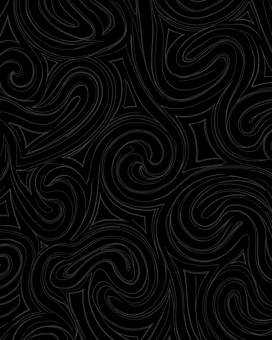 Dark Gray Swirling Abstract Lines Rug