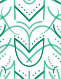 Teal Leafy Lines Abstract Rug