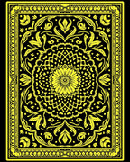 Golden Floral Medallion Symmetry Rug