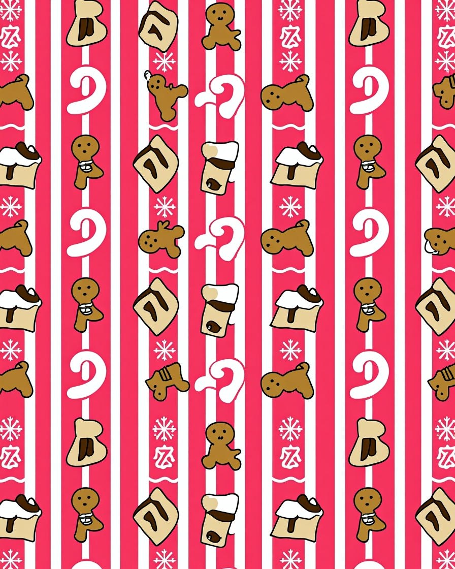 Festive Gingerbread Candy Cane Stripes Rug