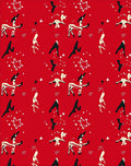 Whimsical Red Deers Stars and Abstract Shapes Rug