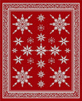 Crimson White Snowflake Collage Rug