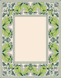 Verdant Green Floral Border Rug