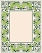 Verdant Green Floral Border Rug