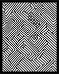 Striped Black White Labyrinth Rug