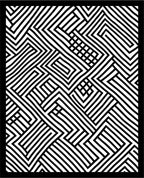 Striped Black White Labyrinth Rug