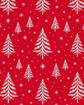 Red White Christmas Tree Snowflakes Rug
