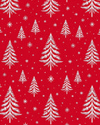 Red White Christmas Tree Snowflakes Rug