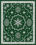Deep Green Snowflake Starburst Medallion Rug