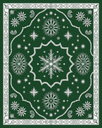 Deep Green Snowflake Starburst Medallion Rug