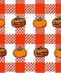 Orange Pumpkin Gingham Square Rug