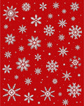 Winter White Snowflake All-Over Red Rug
