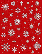 Winter White Snowflake All-Over Red Rug