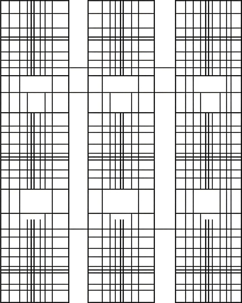 Minimalist Black White Geometric Grid Rug