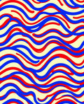 Red Blue Wavy Abstract Lines Rug