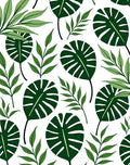 Green Tropical Leaf Collection Rug