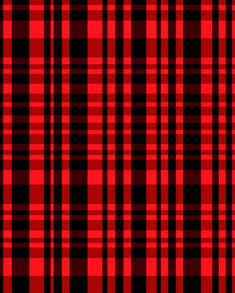 Bold Red Black Plaid Crossing Rug