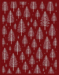 White Pine Forest Crimson Background Rug