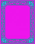 Vibrant Pink Turquoise Ornate Frame Rug