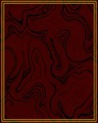 Dark Red Marbled Swirls Rug
