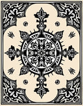 Cream Black Symmetry Floral Medallion Rug