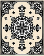 Cream Black Symmetry Floral Medallion Rug
