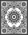 Black White Medallion Mandala Art Rug
