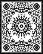 Black White Medallion Mandala Art Rug