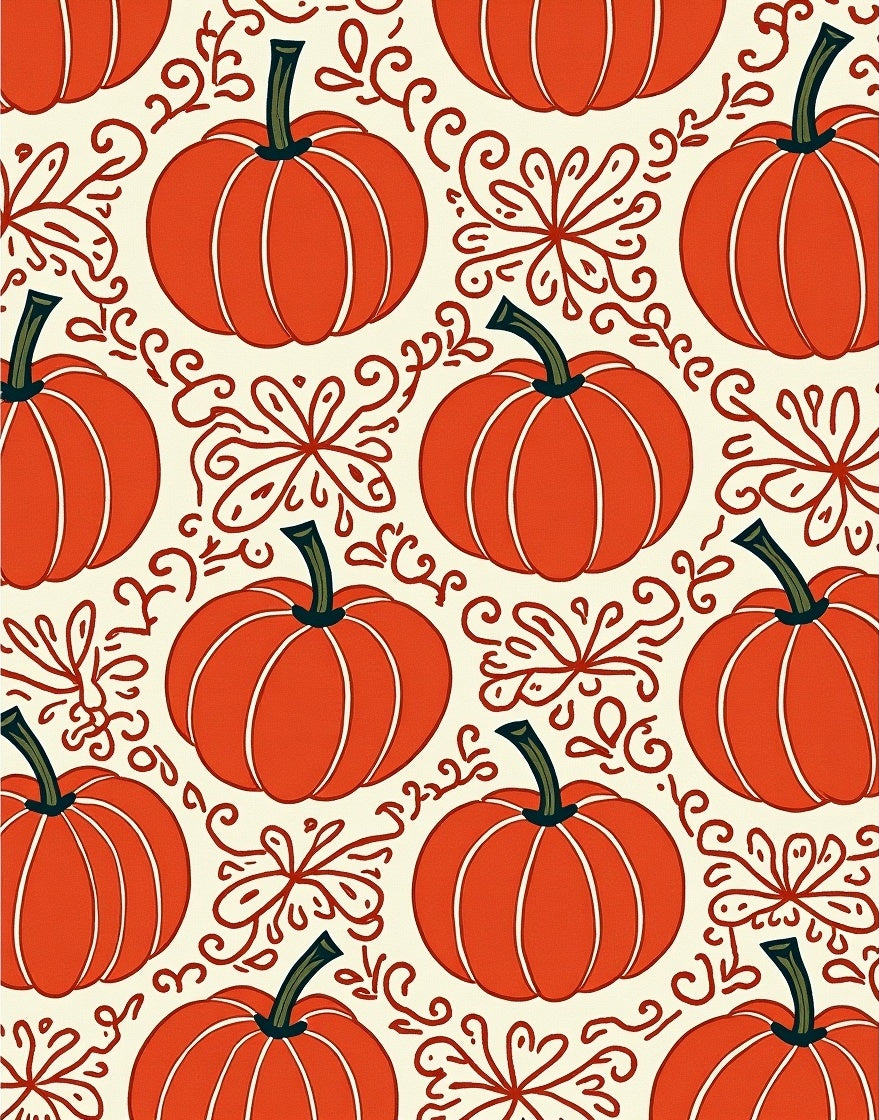 Classic Orange Pumpkin Swirl Rug