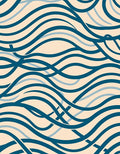 Teal Blue Intertwined Wave Rug