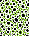 Vibrant Green Black Bubble Cluster Rug